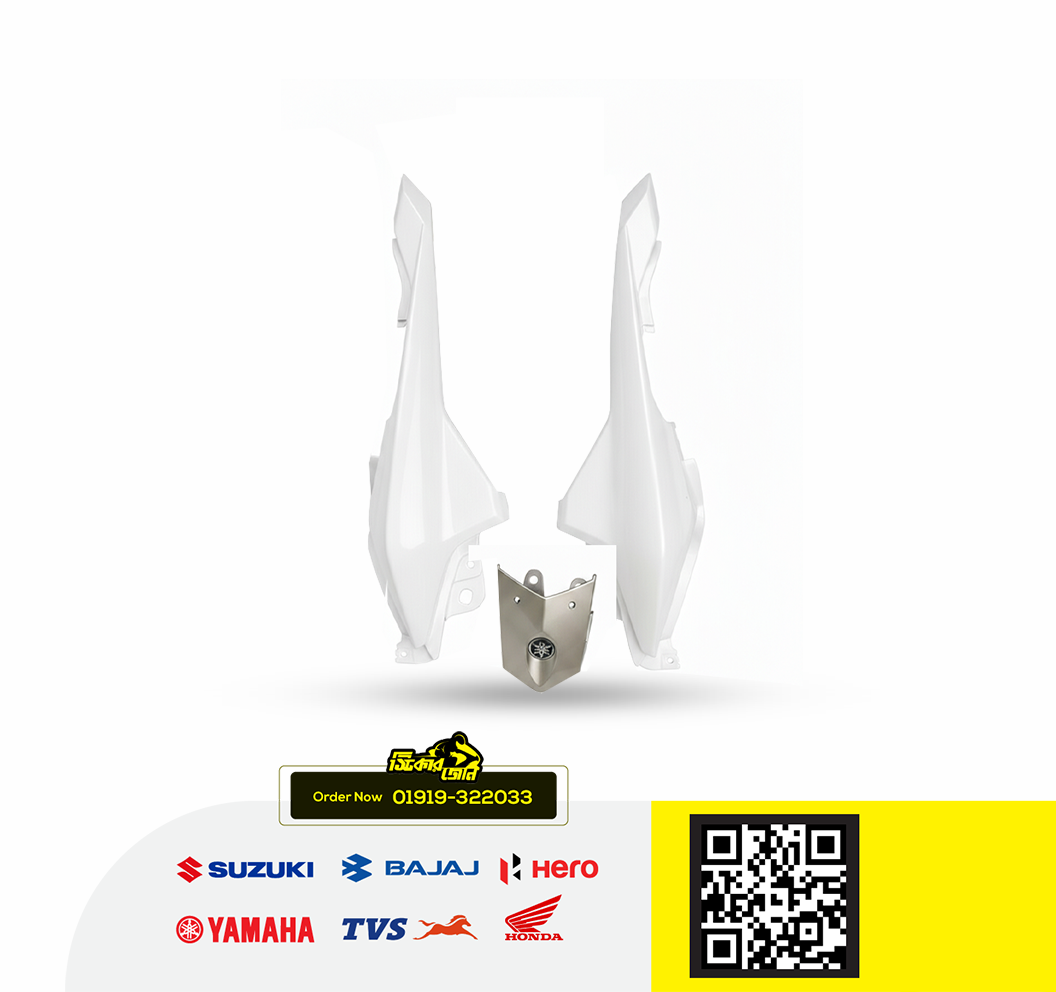 Cover-5 with Back Panel for (White) Yamaha FZS V2 & Fazer V2 bike._img_0