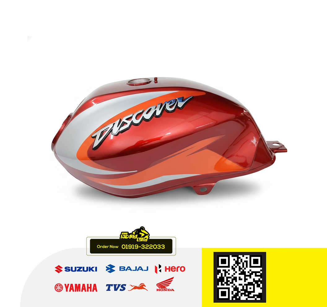 Fuel Tank for Bajaj Discover 125 NM Red bike. P2_img_0