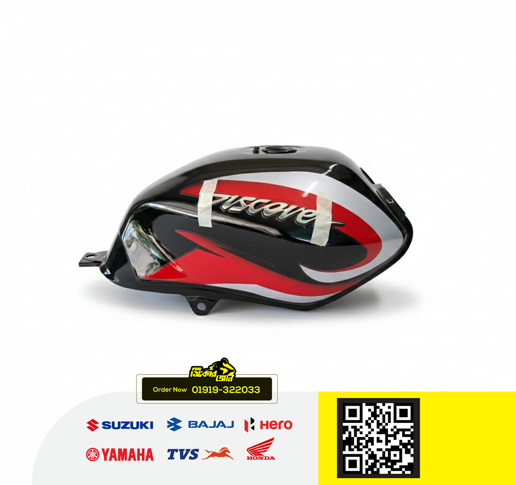 Fuel Tank for Bajaj Discover 110 Black-Red bike. P2_img_0