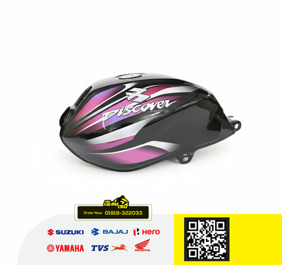 Fuel Tank for Bajaj Discover 100 (Magic Black) bike. P2