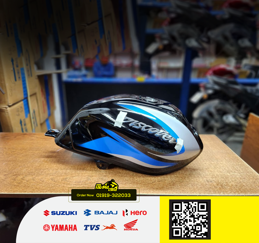 Fuel Tank for Bajaj Discover 110 NM Black-Blue bike. P2_img_1