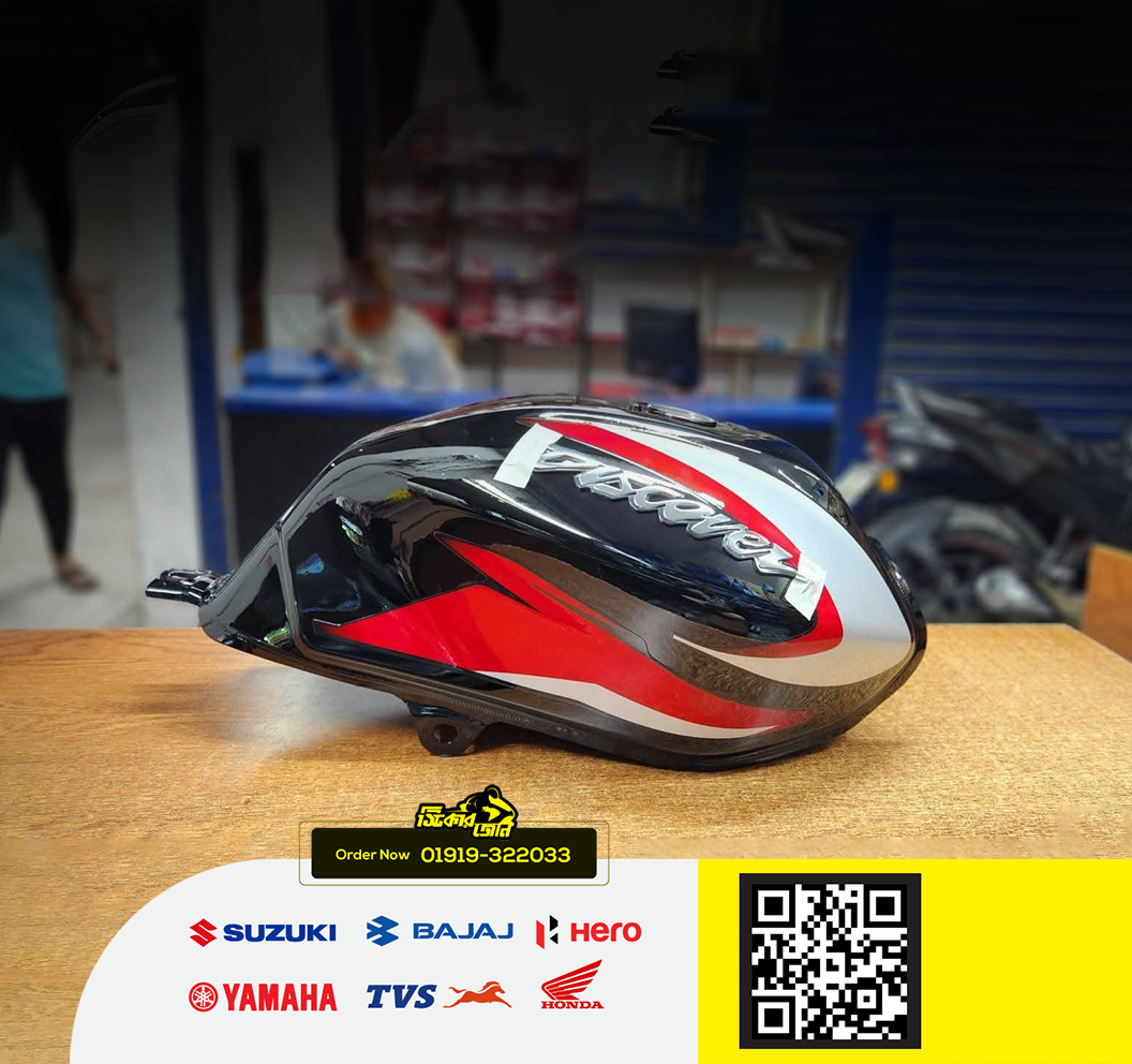 Fuel Tank for Bajaj Discover 110 Black-Red bike. P2_img_1