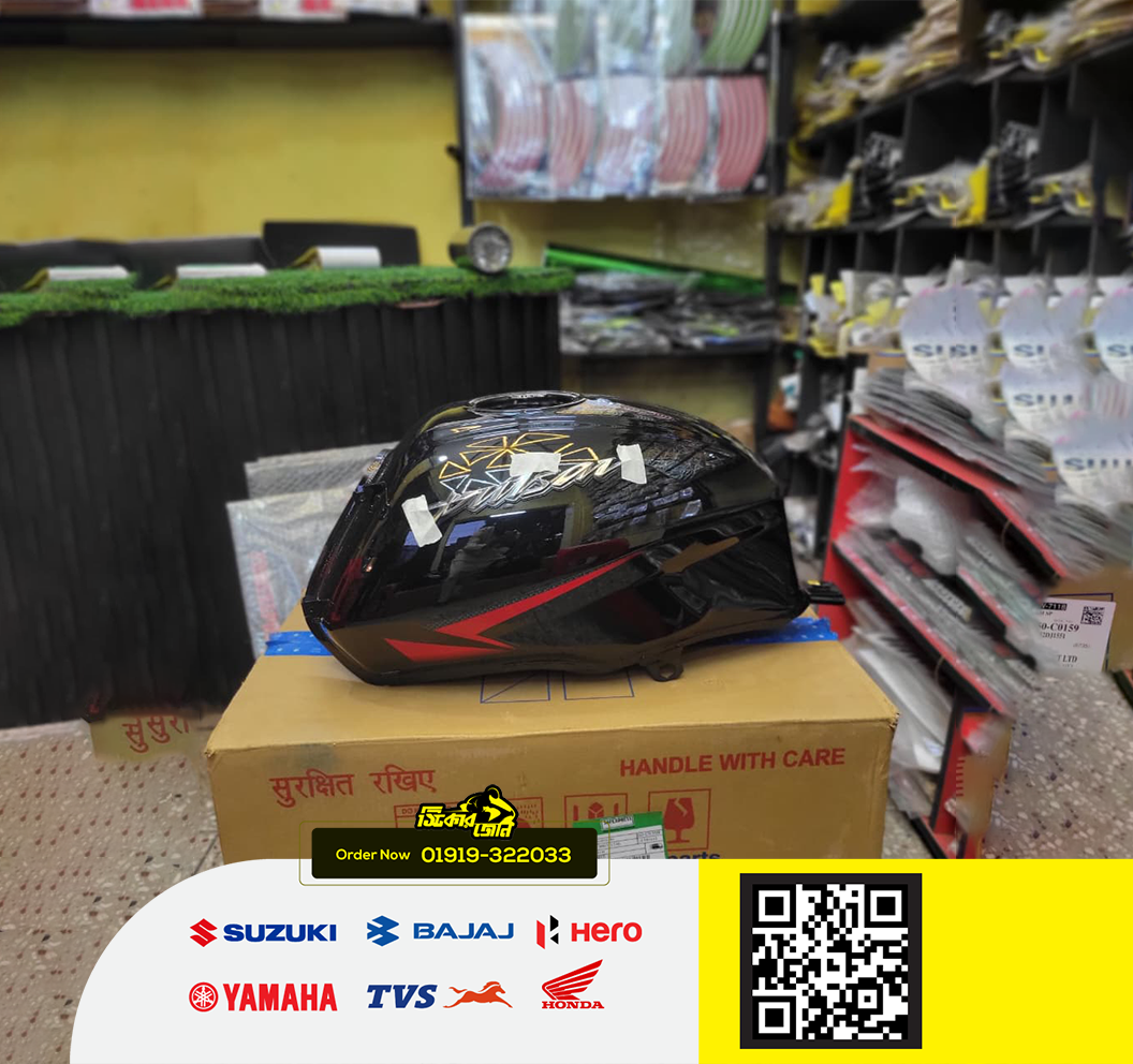 Fuel Tank for Bajaj Pulsar Dubel Desk Black Red Tank P2_img_1