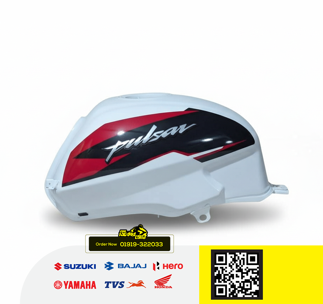 Fuel Tank for BAJAJ Pulser UG7 (Double & Single Disk ABS, White- Red) bike. P2_img_0