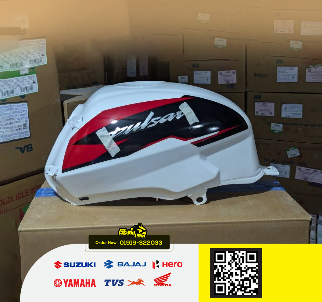 Fuel Tank for BAJAJ Pulser UG7 (Double & Single Disk ABS, White- Red) bike. P2_img_1