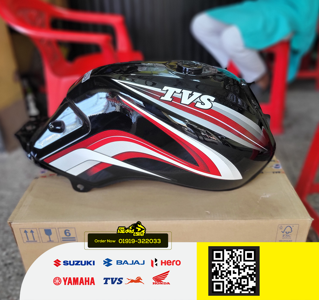 Fuel Tank for Tvs Meto Black-Red bike. P2_img_1