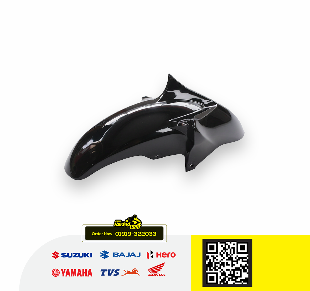 Mudguard (Black) for Yamaha FZS V2 (Dark Night) bike._img_0