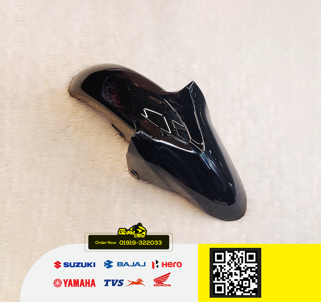 Mudguard (Black) for Yamaha FZS V2 (Dark Night) bike._img_1