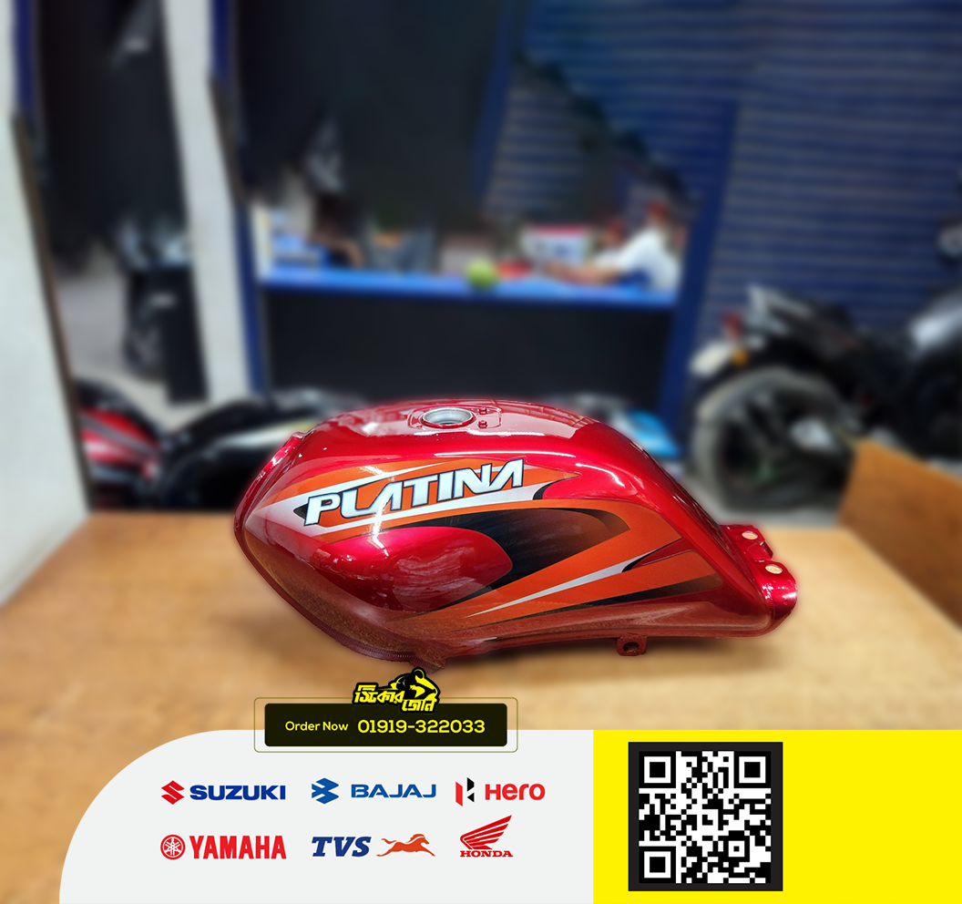 Fuel Tank for Bajaj Platina 100 O/M Red P2_img_1