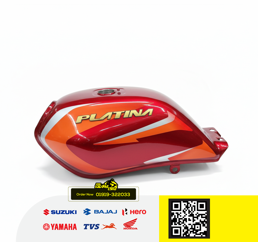 Fuel Tank for Bajaj Platina Red bike._img_0