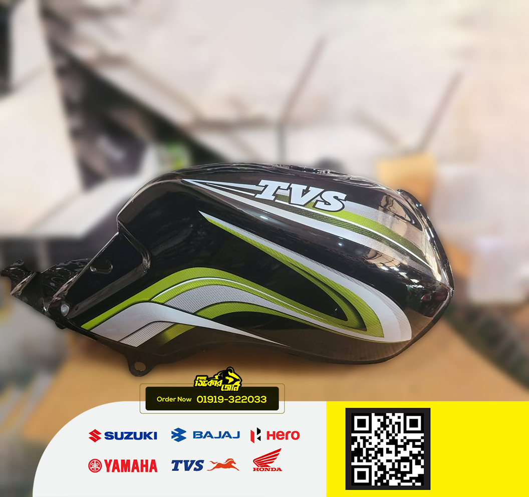 Fuel Tank for Tvs Sports Black Green bike. P2_img_1