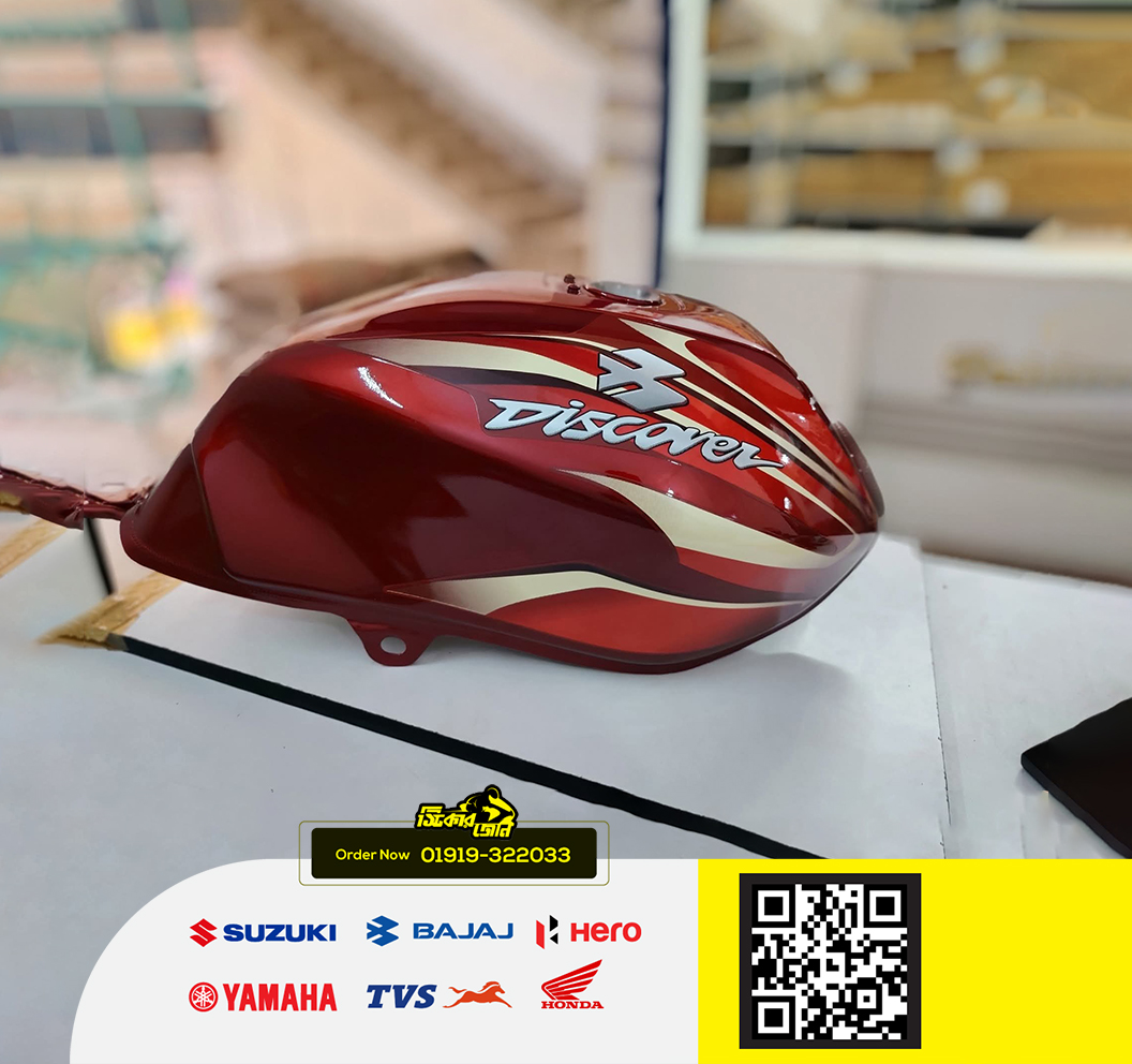 Fuel Tank for Bajaj Discover 100 (Red Gold) bike. P2_img_1