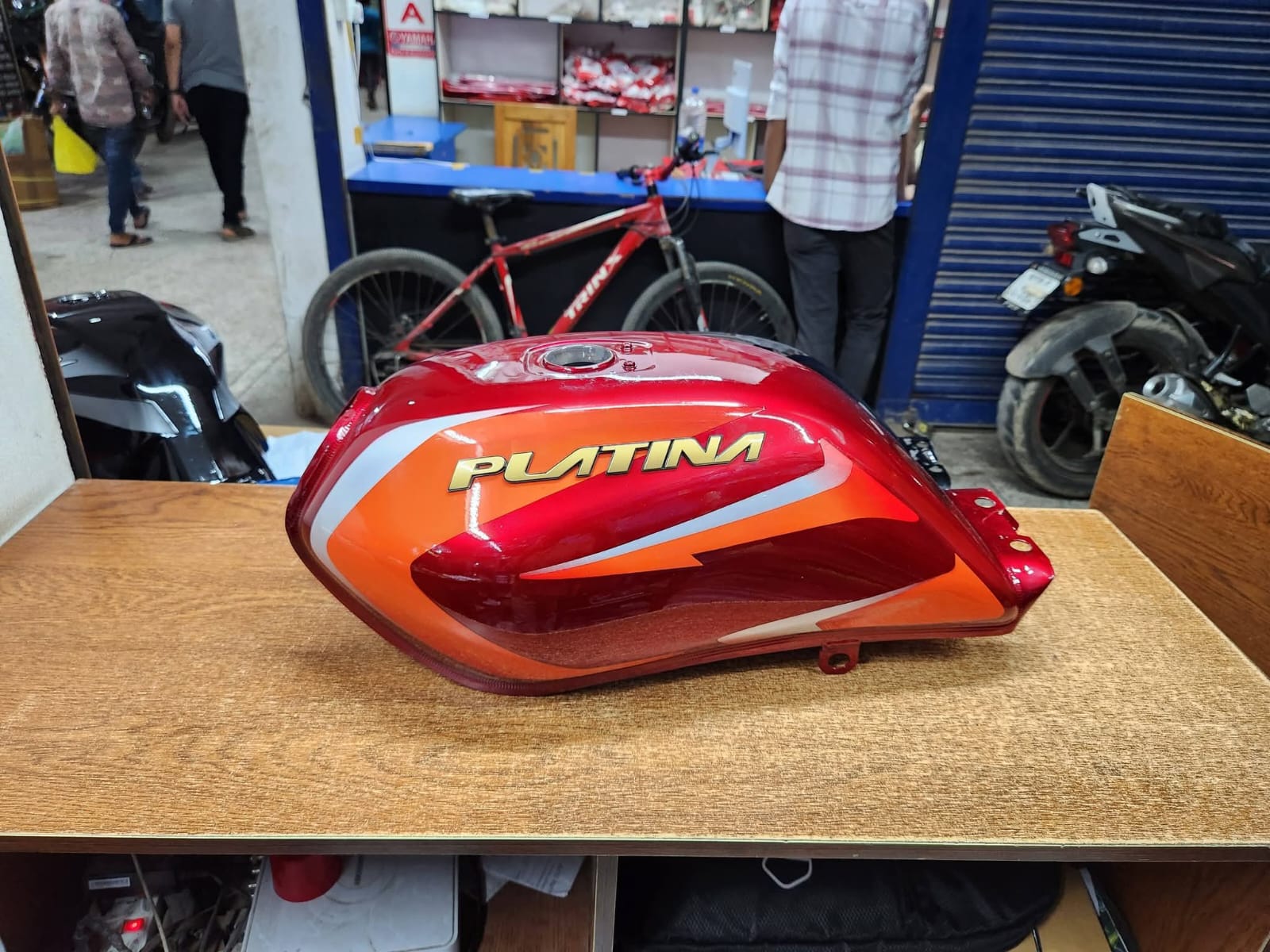 Fuel Tank for Bajaj Platina Red bike._img_1