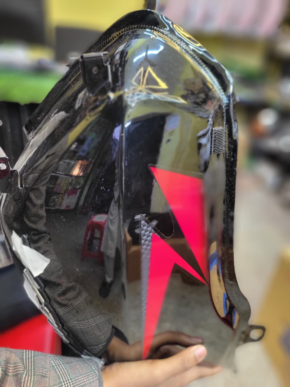 Fuel Tank for Bajaj Pulsar Dubel Desk Black Red Tank P2_img_5