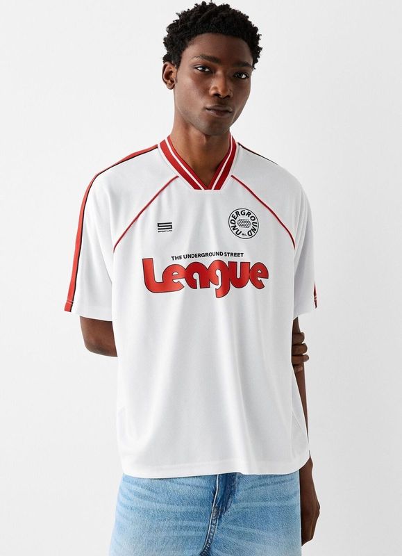 Underground League Premium Jersey Tee In White.