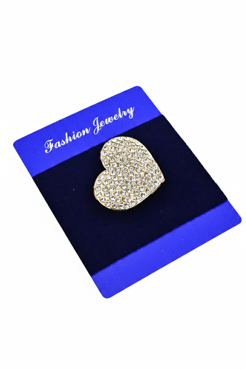 ProX Romantic Crystal Heart Pin_BR-403-4 Golden_img_0