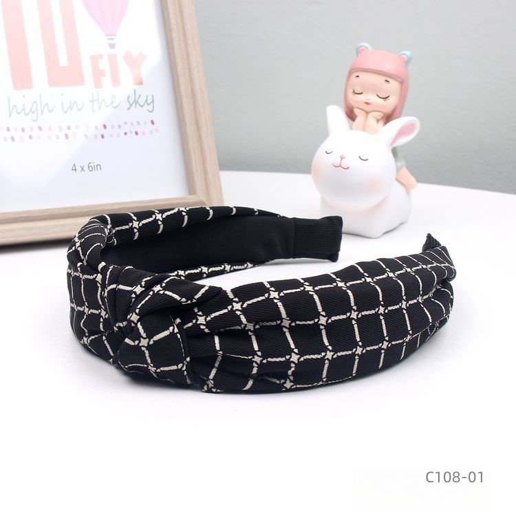 ProX Black and White Grid Knot Headband_B-602-23_img_0