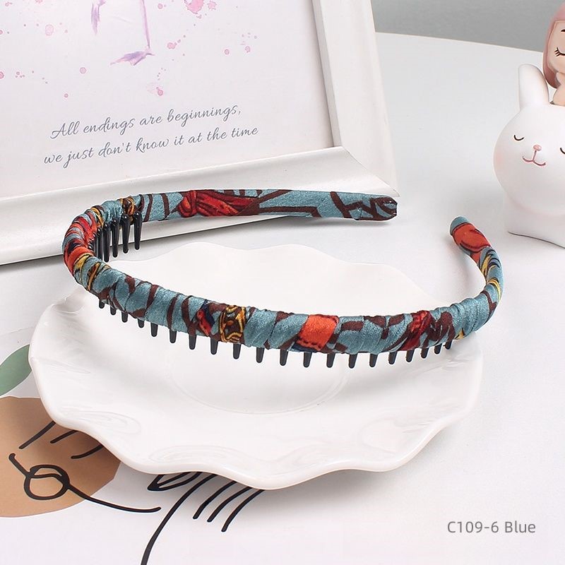 ProX Blue Vintage Pattern Fabric Headband_B-603-9_img_0