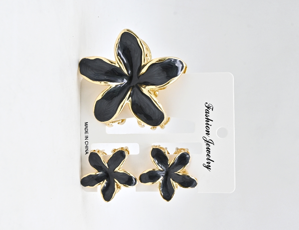 ProX 3pcs Set Flowerish Hair Grip for Women HG-109 Black_img_0