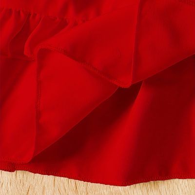 Kids Girls Red Ruffle Party Dress with Belt (3 to 8 years)_img_4