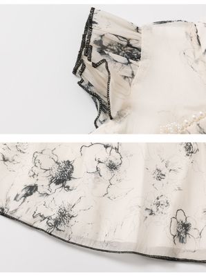 Kids Girls Summer Elegant Floral Cheongsam Style Chinese Princess Dress (1 to 6 years)_img_5