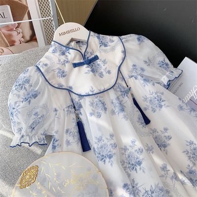 Kids Girls Summer Chinese Traditional Style Party Dress (2–7 Years)_img_2
