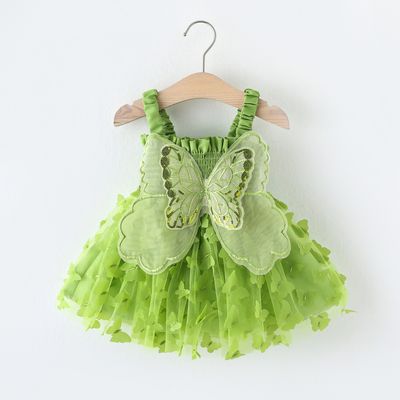 Baby Girl Butterfly Wings Fairy Sleeveless Pleated Lace Summer Dress (6 months to 3 years)_img_4