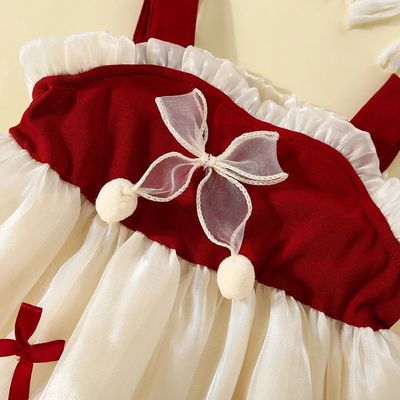 Baby Girl Flying Sleeves Cute Bow Tulle Summer Princess Dress (6 months to 3 years)_img_2