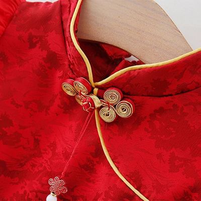 Baby Girl Elegant Traditional Style Red Party Dress (6 months to 3 years)_img_4