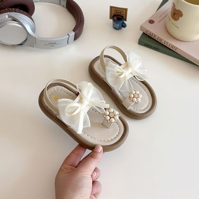 Baby Girl Summer Cute Soft Bow Pearl Sandals (1.5 to 3 years)_img_3