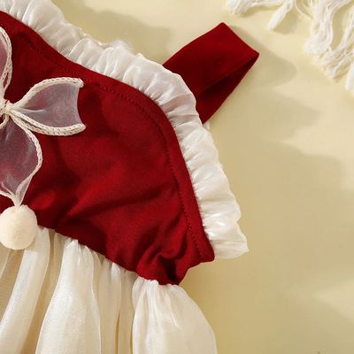 Baby Girl Flying Sleeves Cute Bow Tulle Summer Princess Dress (6 months to 3 years)_img_3