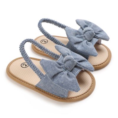 Baby Girls Bow Sandals – Soft Sole Elastic Strap Toddler Summer Sandal (3 to 15 months)_img_3