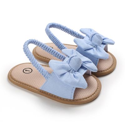 Baby Girls Bow Sandals – Soft Sole Elastic Strap Toddler Summer Sandal (3 to 15 months)_img_2