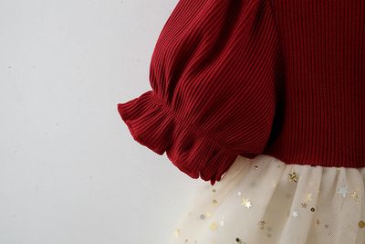 Baby Girl Flying Sleeves Red Heart Tulle Summer Princess Dress (6 months to 3 years)_img_4