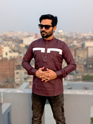 Contrast cotton katua coffee color