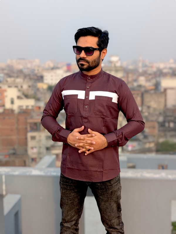 Contrast cotton katua coffee color