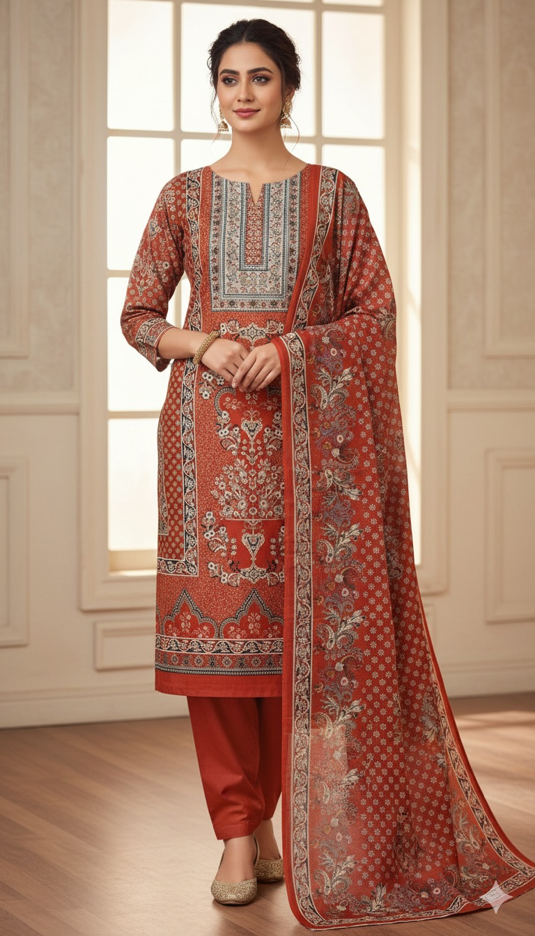 জমজম সুইস লোন প্রিমিয়াম থ্রি পিস(Unstitched)  WhatsApp/IMO: 01716-593156