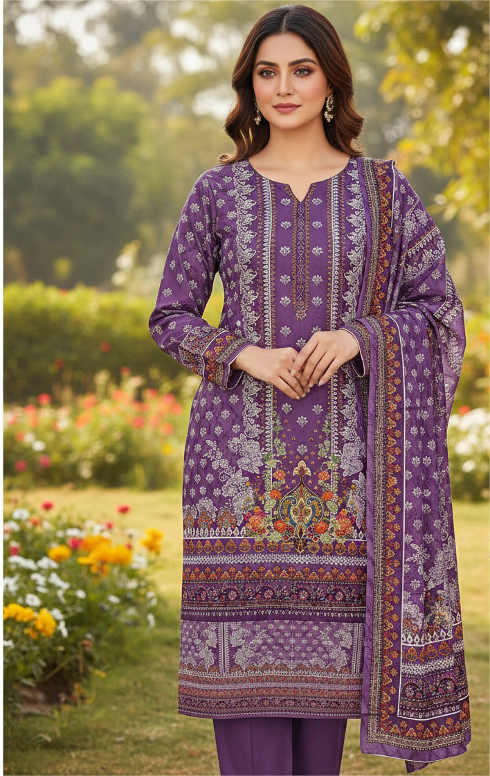 জমজম সুইস লোন প্রিমিয়াম থ্রি পিস(Unstitched)  WhatsApp/IMO: 01716-593156