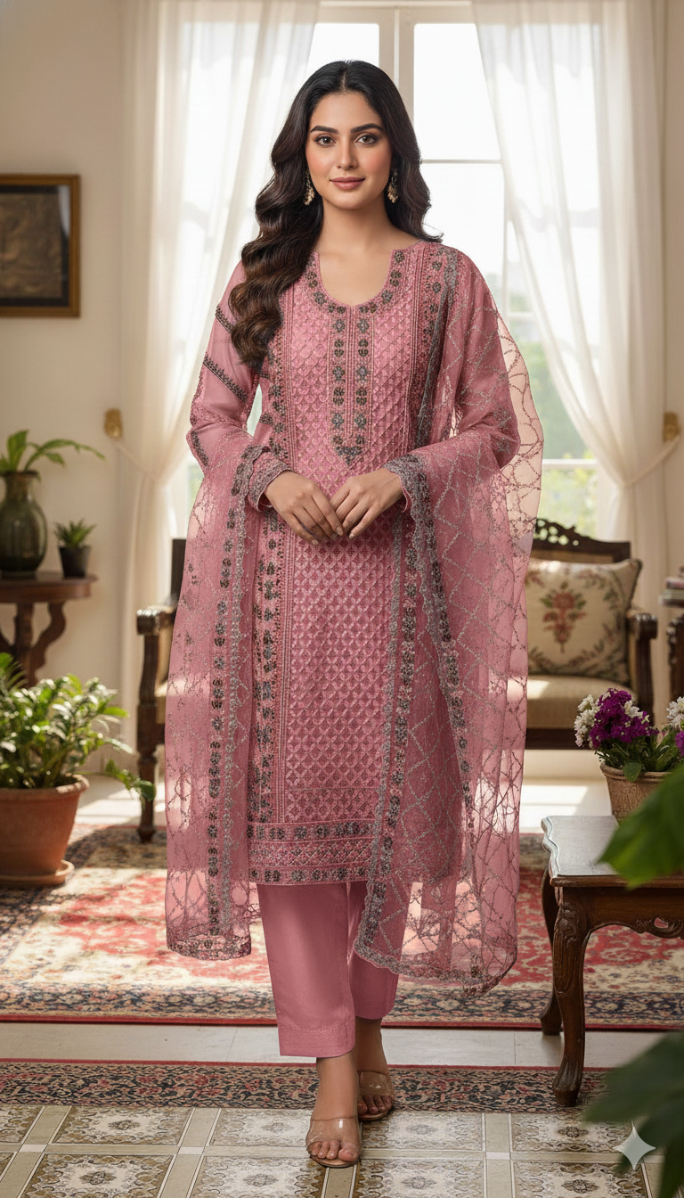 প্রিমিয়াম ফোর পিস ORGENJA (সেলাই বিহীন )