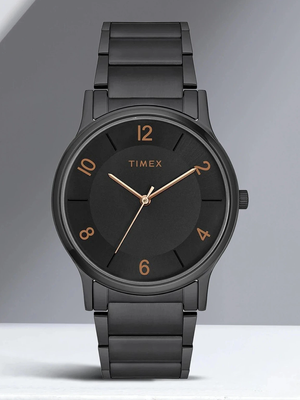TIMEX Black Dial Stainless Steel Analog Watch
