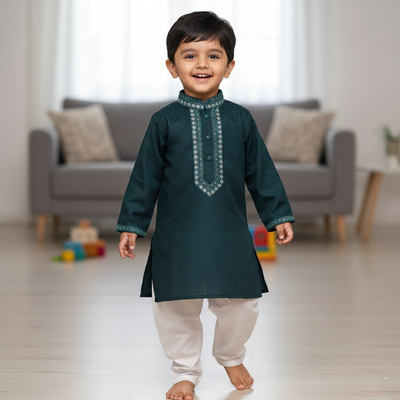 Kids Boy Premium Elegant China Saffron EID Panjabi with Pant (1 to 7 years)_img_2
