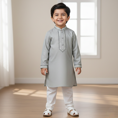 Kids Boy Premium Elegant China Saffron EID Panjabi with Pant (1 to 7 years)_img_1