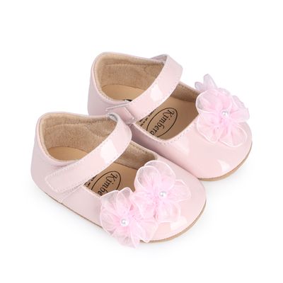 Baby Girl Floral Patent Leather Anti-Slip Sole Party Shoe (0 to 15 months) for ANGEL_img_2