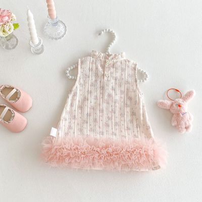 Baby Girl Floral Ruffle Soft Sleeveless Princess Party Dress (0 to 5 years) for yours ANGEL_img_2