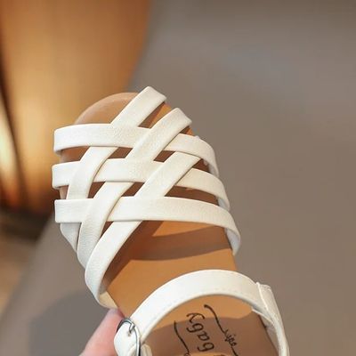 Kids Girls Cross Strap Summer Beach Leather Sandals (1.5 to 3 years)_img_5