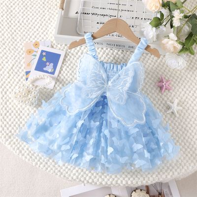 Baby Girl Butterfly Wings Fairy Sleeveless Pleated Lace Summer Dress (6 months to 3 years)_img_9