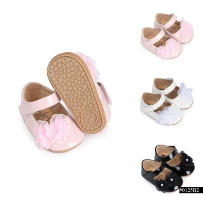Baby Girl Floral Patent Leather Anti-Slip Sole Party Shoe (0 to 15 months) for ANGEL_img_0