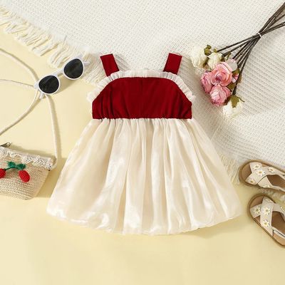 Baby Girl Flying Sleeves Cute Bow Tulle Summer Princess Dress (6 months to 3 years)_img_1