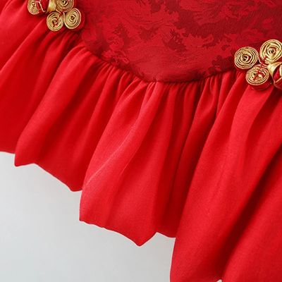 Baby Girl Elegant Traditional Style Red Party Dress (6 months to 3 years) for your ANGEL_img_5