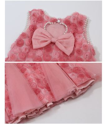Baby Girl Rose Elegant Sleeveless Tulle Party Dress (1  to 7 years)_img_6